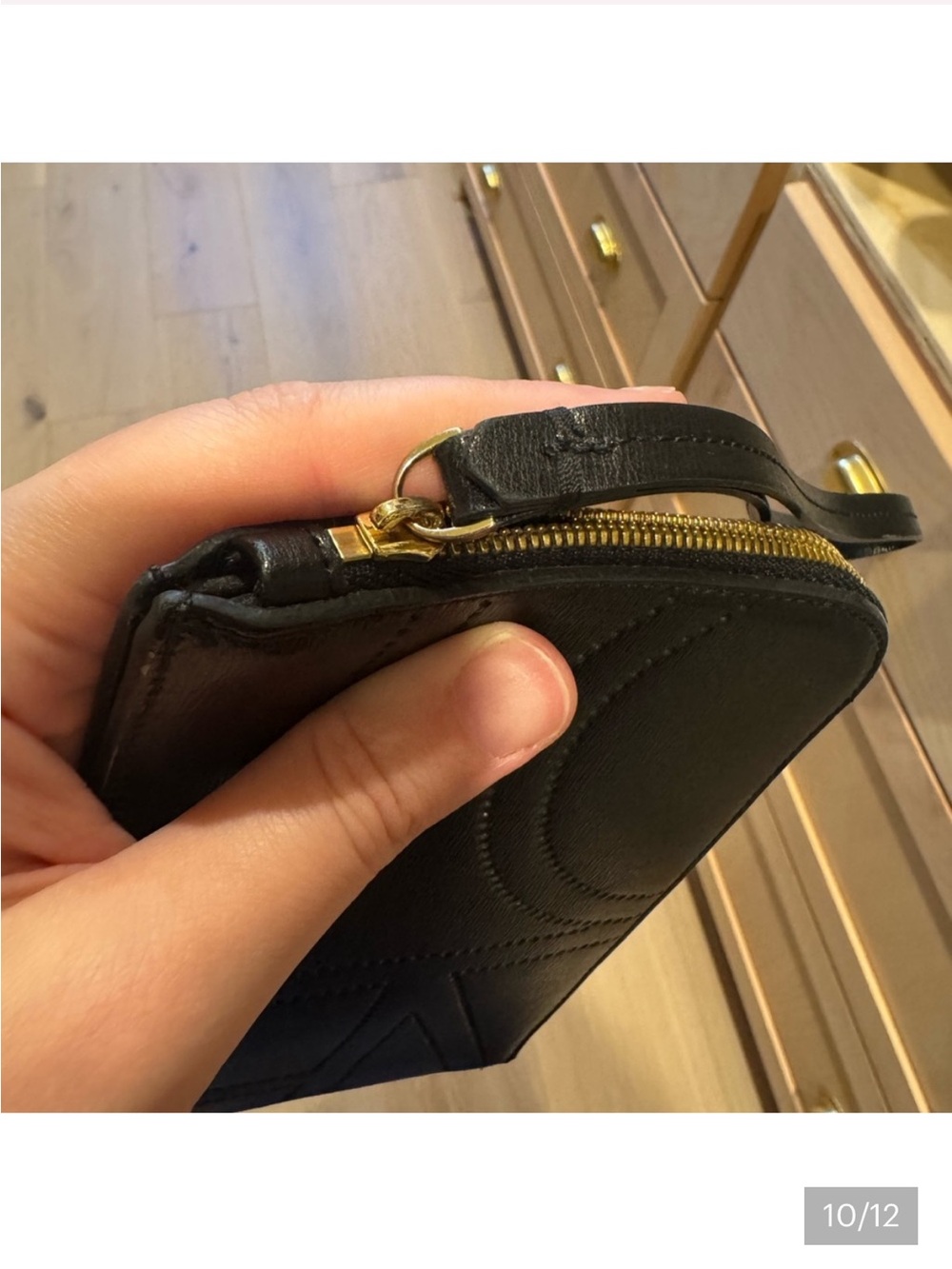 Toteme Black Leather Zip Pouch Gold Hardware - Picture 10 of 12